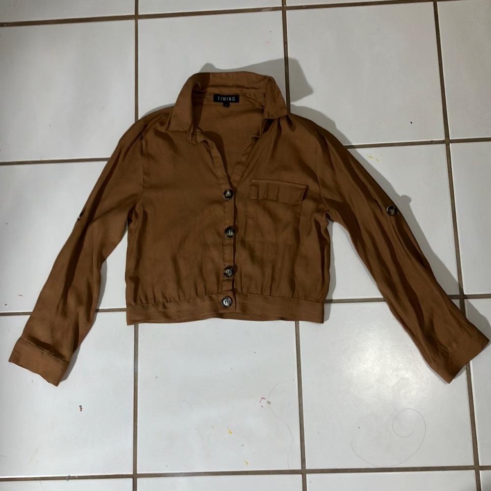 Brown button up